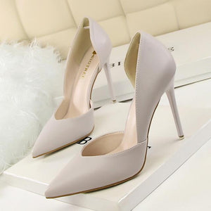 Women Pumps Fashion High Shoes Black Pink Yellow Heels