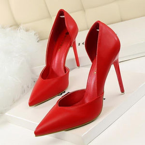 Women Pumps Fashion High Shoes Black Pink Yellow Heels