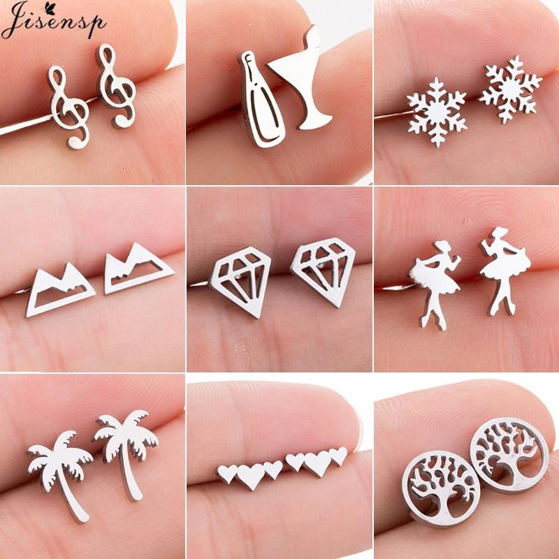 Jisensp Stainless Steel Ballet Earrings for Women Mickey Earing