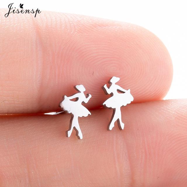 Jisensp Stainless Steel Ballet Earrings for Women Mickey Earing