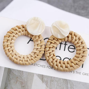 Multiple 27 Style Korea Handmade Wooden Straw Weave Rattan Vine Braid Drops