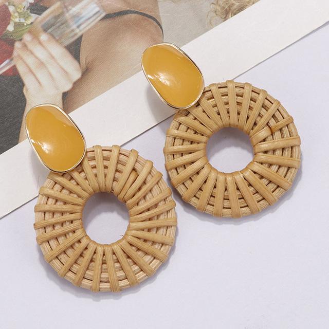 Multiple 27 Style Korea Handmade Wooden Straw Weave Rattan Vine Braid Drops