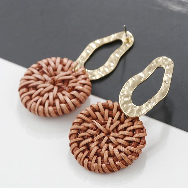 Multiple 27 Style Korea Handmade Wooden Straw Weave Rattan Vine Braid Drops