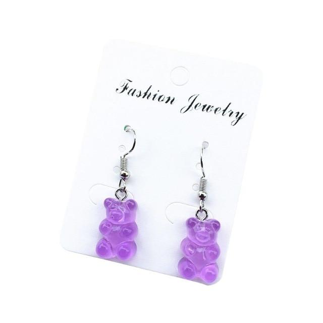 1 Pair Creative Cute Mini Gummy Bear Earrings Minimalism Cartoon Design