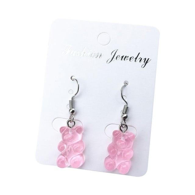 1 Pair Creative Cute Mini Gummy Bear Earrings Minimalism Cartoon Design