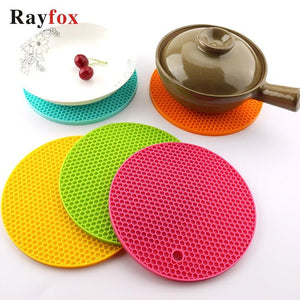 Kitchen Tools Gadgets 18/14cm Silicone Mat Heat Resistant Cup Mat Coasters Round Non-slip Table Placemat Kitchen Accessories M.