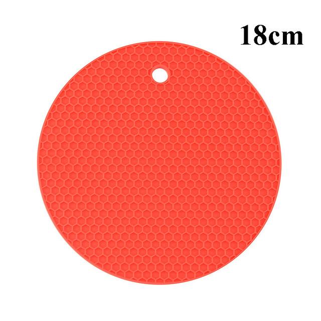 Kitchen Tools Gadgets 18/14cm Silicone Mat Heat Resistant Cup Mat Coasters Round Non-slip Table Placemat Kitchen Accessories M.