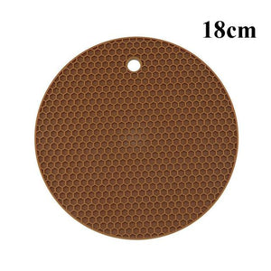 Kitchen Tools Gadgets 18/14cm Silicone Mat Heat Resistant Cup Mat Coasters Round Non-slip Table Placemat Kitchen Accessories M.