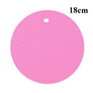 Kitchen Tools Gadgets 18/14cm Silicone Mat Heat Resistant Cup Mat Coasters Round Non-slip Table Placemat Kitchen Accessories M.