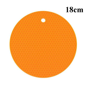 Kitchen Tools Gadgets 18/14cm Silicone Mat Heat Resistant Cup Mat Coasters Round Non-slip Table Placemat Kitchen Accessories M.