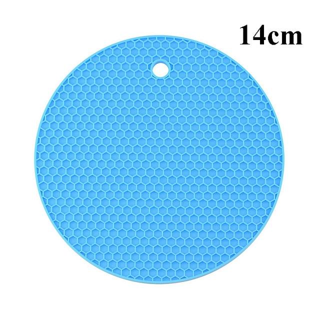 Kitchen Tools Gadgets 18/14cm Silicone Mat Heat Resistant Cup Mat Coasters Round Non-slip Table Placemat Kitchen Accessories M.