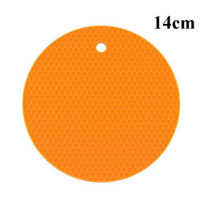 Kitchen Tools Gadgets 18/14cm Silicone Mat Heat Resistant Cup Mat Coasters Round Non-slip Table Placemat Kitchen Accessories M.