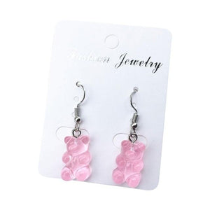 1 Pair Creative Cute Mini Gummy Bear Earrings Minimalism Cartoon Design Danglers