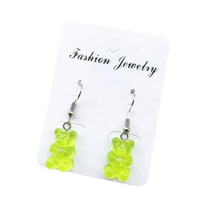 1 Pair Creative Cute Mini Gummy Bear Earrings Minimalism Cartoon Design Danglers