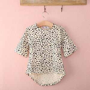 Cute Half Sleeve Leopard Print T shirt Top For Girls