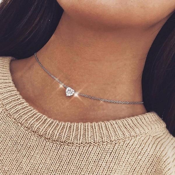 Bohemian Moon Star Crystal Heart Choker Necklace for Women