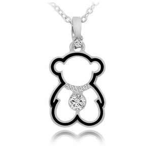 Trendy Cute Bear Necklaces Pendant for Woman Gold Cubic zirconia Necklace