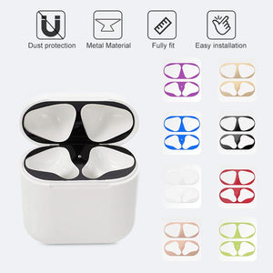 Metal Dust Guard sticker for Apple AirPods Case Cover Dust-proof Protective Sticker Skin Protector for Air Pods Accessories