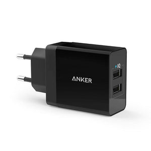 Anker 24W 2-Port USB Wall Charger (EU/UK Plug) and PowerIQ Technology for iPhone, iPad, Galaxy, Nexus, HTC, Motorola, LG etc