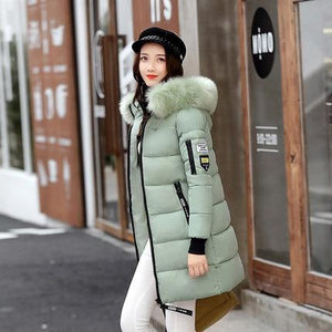 Winter Jacket Women 2019  Fashion  Fur Hooded Quilted winter coat women Warm Down Cotton Parka female jackets Plus Size YG228