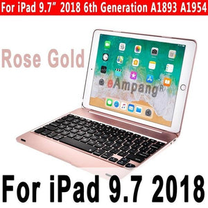 Top Flip Keyboard for Apple iPad 9.7 2017 2018 5th 6th Generation Bluetooth Keyboard Case for iPad Air 1 2 5 6 Pro 9.7 Cover