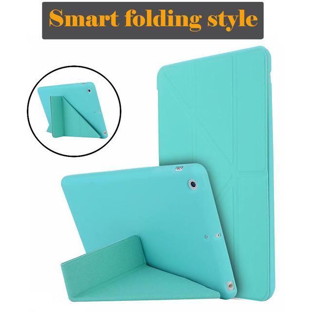 Case for iPad Mini 3 2 1 Case PU Leather Silicone Soft Back Cover with Trifold Stand Auto Sleep Smart Cover for iPad Mini2 Funda