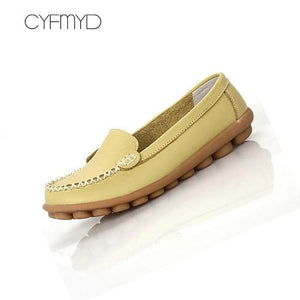 Genuine Leather Shoes Woman Soft Boat shoes for Women Flats