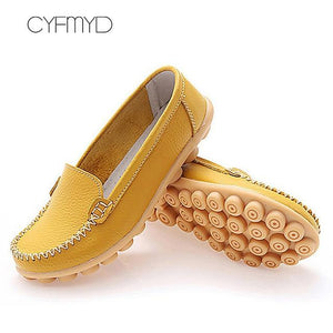 Genuine Leather Shoes Woman Soft Boat shoes for Women Flats