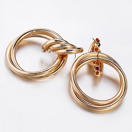 Flashbuy Gold Silver Alloy Drop Earrings For Women Exaggeration Earrings