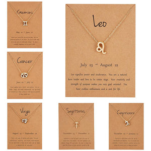 Female Elegant Star Zodiac Sign 12 Constellation Necklaces