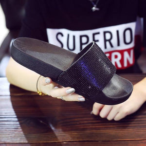 Rhinestone Women Slippers Summer Slides Women Flip Flops