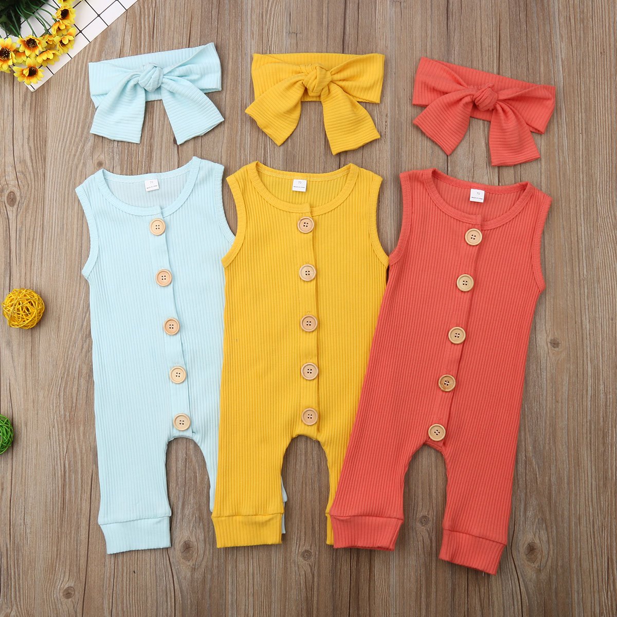 Newborn Infant Baby Girl Boy 2pcs Outfit Romper Jumpsuit Bodysuit