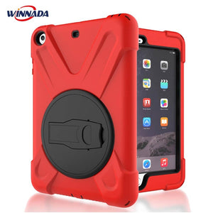 Case for iPad mini 1 2 3 hand-held Shock Proof full body cover Handle stand sleeve for ipad mini case capa funda