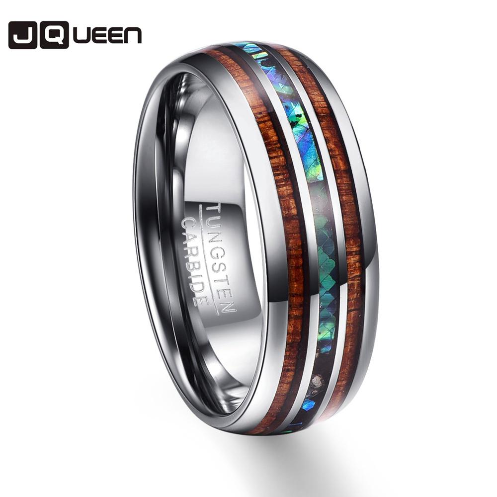 Wood Grain Polishing Men Ring Tungsten Carbide Wedding Band