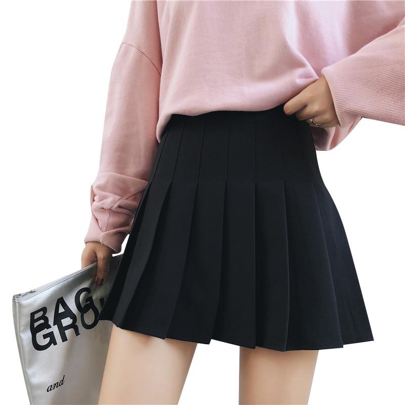 Women high waist Cosplay skirt 2019 Spring summer kawaii Denim solid a-line sailor Skirts Japanese school uniform Mini Skirts