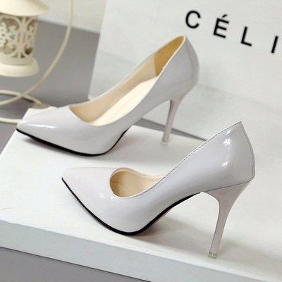 Plus Size 34-44 Hot Women Shoes Pointed Toe Pumps Patent Leather Dress High Heels