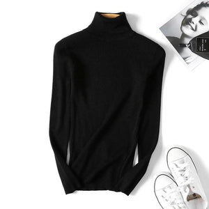 Winter autumn turtleneck Black Sweater Women Skinny Elastic Knitted Soft Pullover Sweater female 2019 korean fashion Pullovers