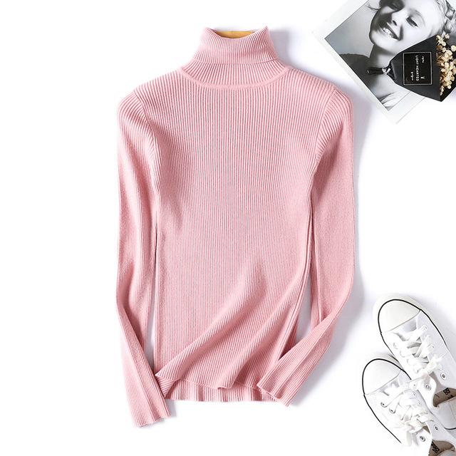 Winter autumn turtleneck Black Sweater Women Skinny Elastic Knitted Soft Pullover Sweater female 2019 korean fashion Pullovers