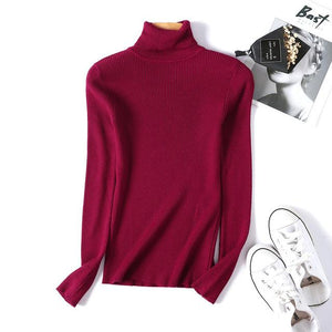 Winter autumn turtleneck Black Sweater Women Skinny Elastic Knitted Soft Pullover Sweater female 2019 korean fashion Pullovers