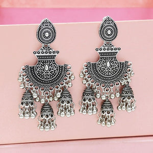 Indian Earrings for Women Oxidized Jhumka Gold Silver Big Long Tassel Bells