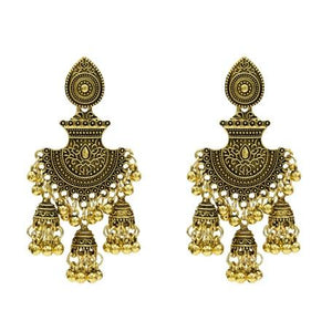 Indian Earrings for Women Oxidized Jhumka Gold Silver Big Long Tassel Bells