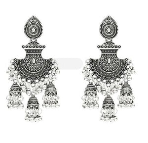 Indian Earrings for Women Oxidized Jhumka Gold Silver Big Long Tassel Bells