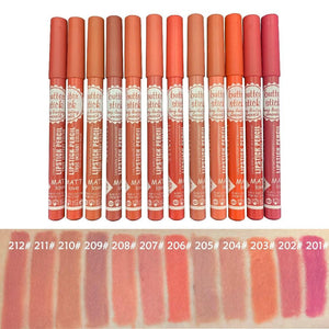 3pcs Lipstick Pencil Waterproof Long Lasting 12 colors Matte Glitter Lip Liner Makeup Cosmetics