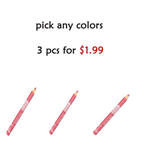 3pcs Lipstick Pencil Waterproof Long Lasting 12 colors Matte Glitter Lip Liner Makeup Cosmetics