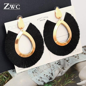 ZWC Fashion Bohemian Tassel Vintage Statement Drop Earrings