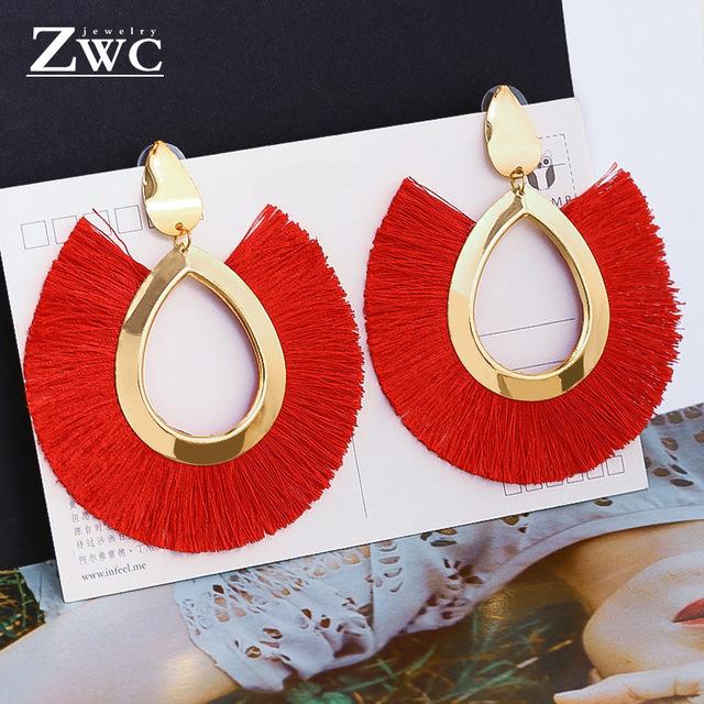 ZWC Fashion Bohemian Tassel Vintage Statement Drop Earrings