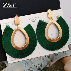 ZWC Fashion Bohemian Tassel Vintage Statement Drop Earrings