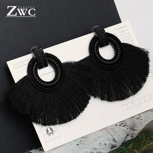 ZWC Fashion Bohemian Tassel Vintage Statement Drop Earrings