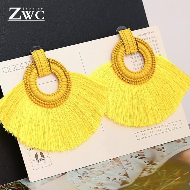 ZWC Fashion Bohemian Tassel Vintage Statement Drop Earrings