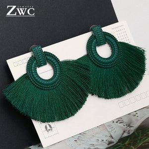 ZWC Fashion Bohemian Tassel Vintage Statement Drop Earrings